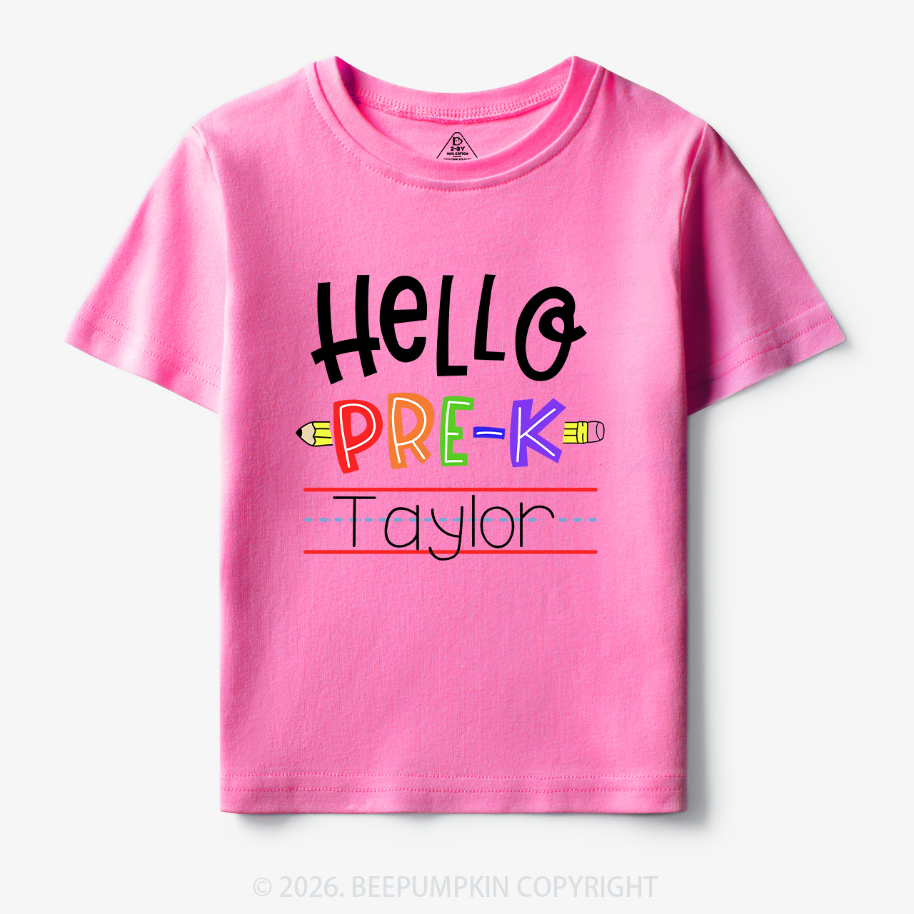 Personalized Hello Pre-k Shirt Back to School