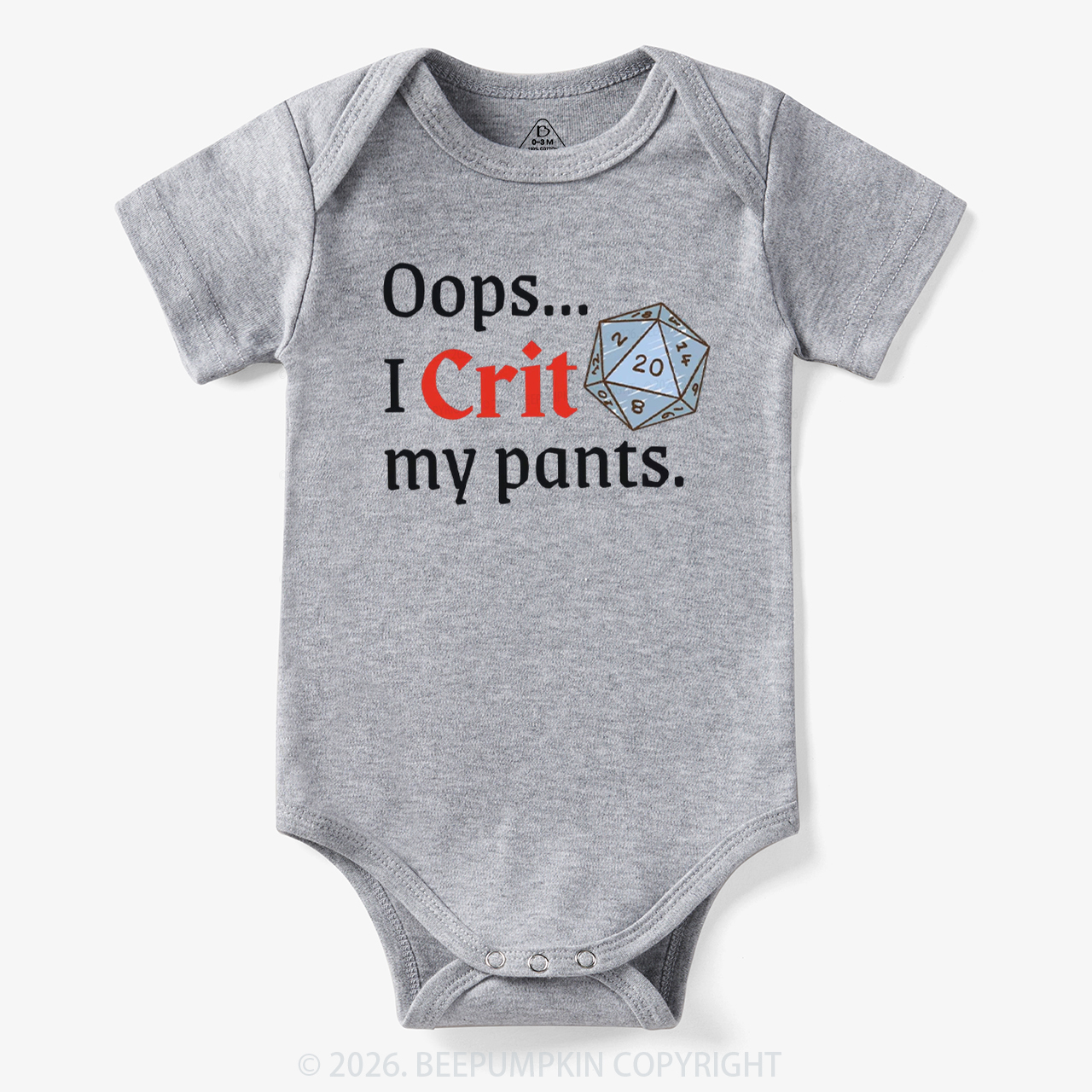 Oops I CRIT My Pants Hilarious Bodysuit