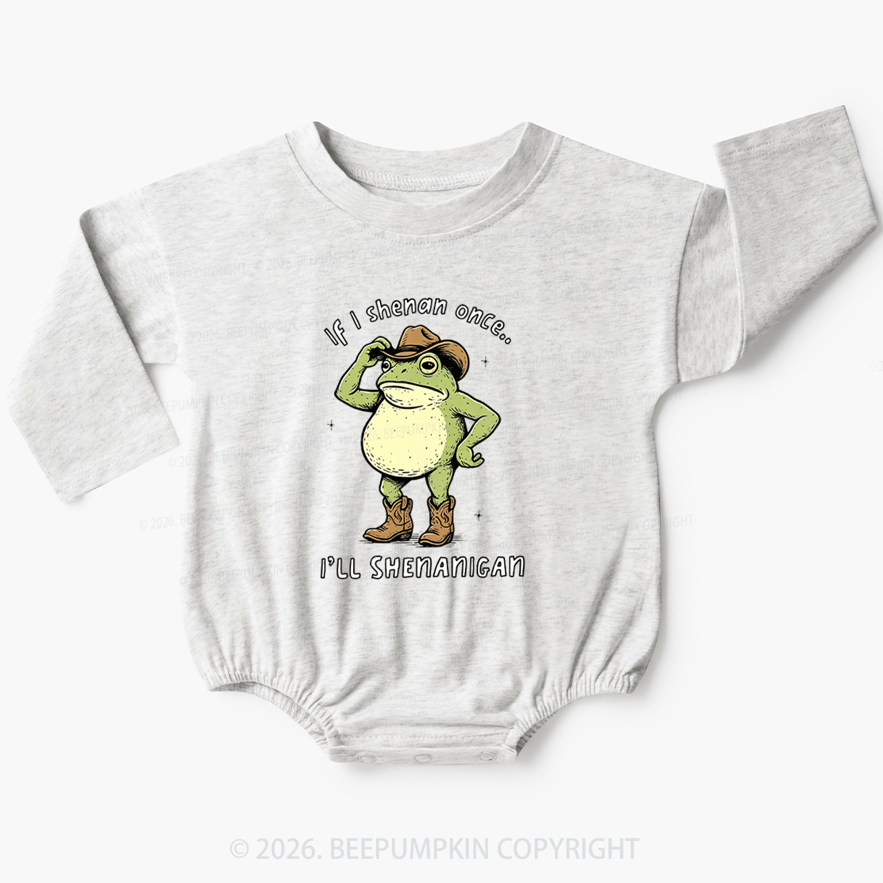 Funny Frog If I Shenan Once I'll Shenanigan Baby Bubble Romper