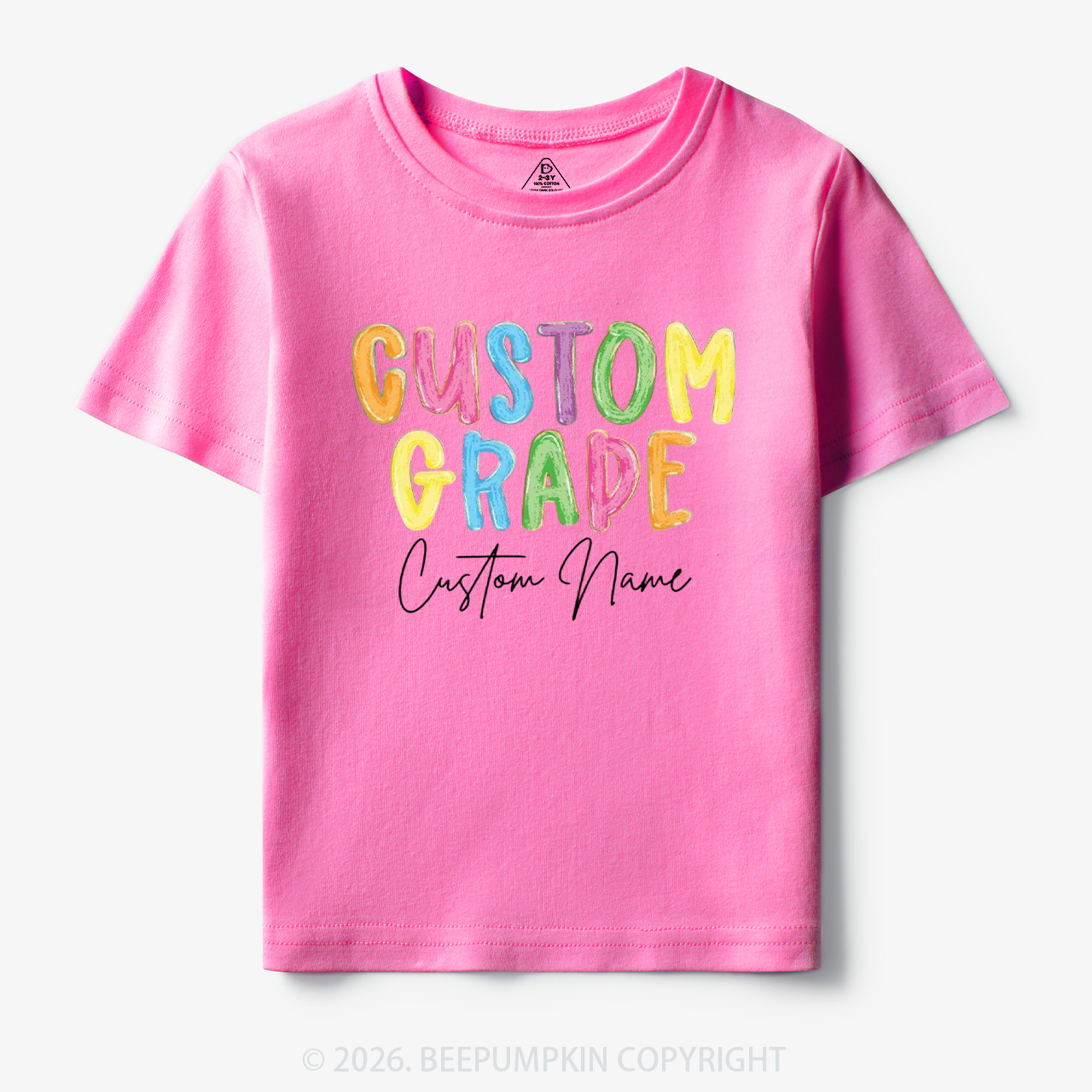 Personalized Colorful Grade Back To School Toddler&Kid's Tees