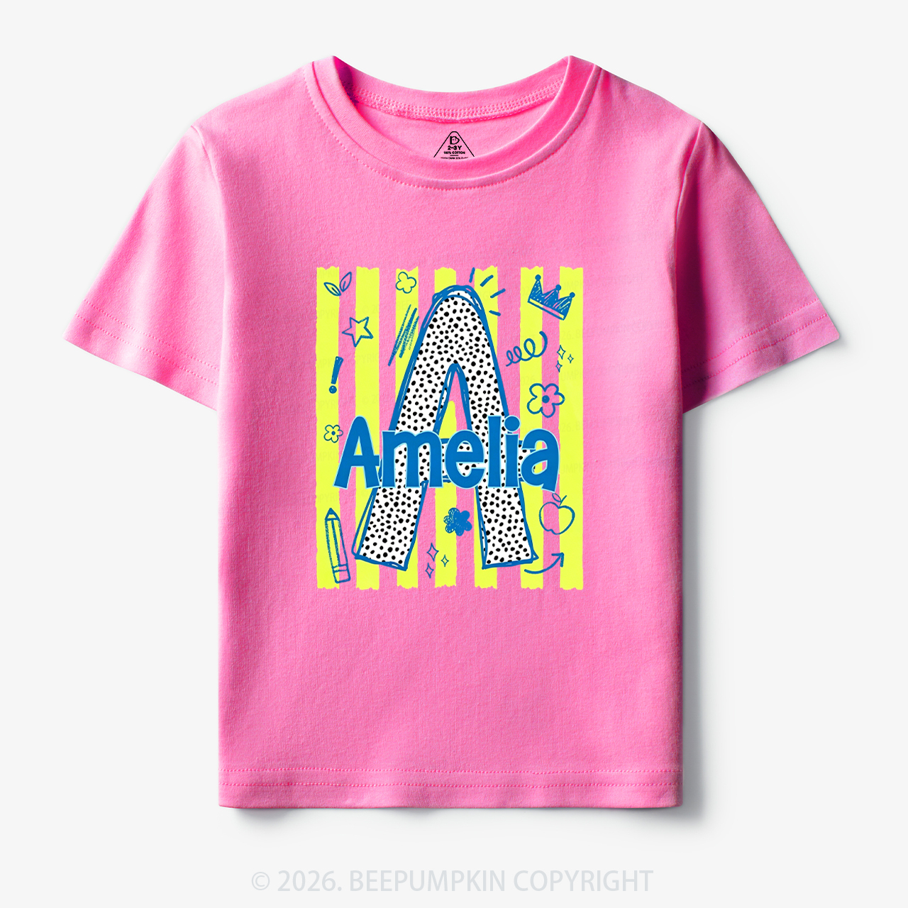Personalized Name Alphabet Doodle Toddler&Kid's Tees