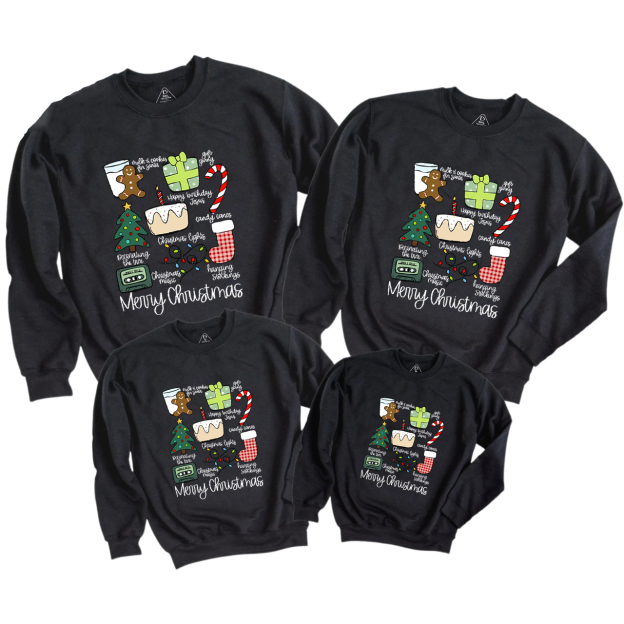 Merry Christmas Retro Holiday Family Christmas Sweatshirt