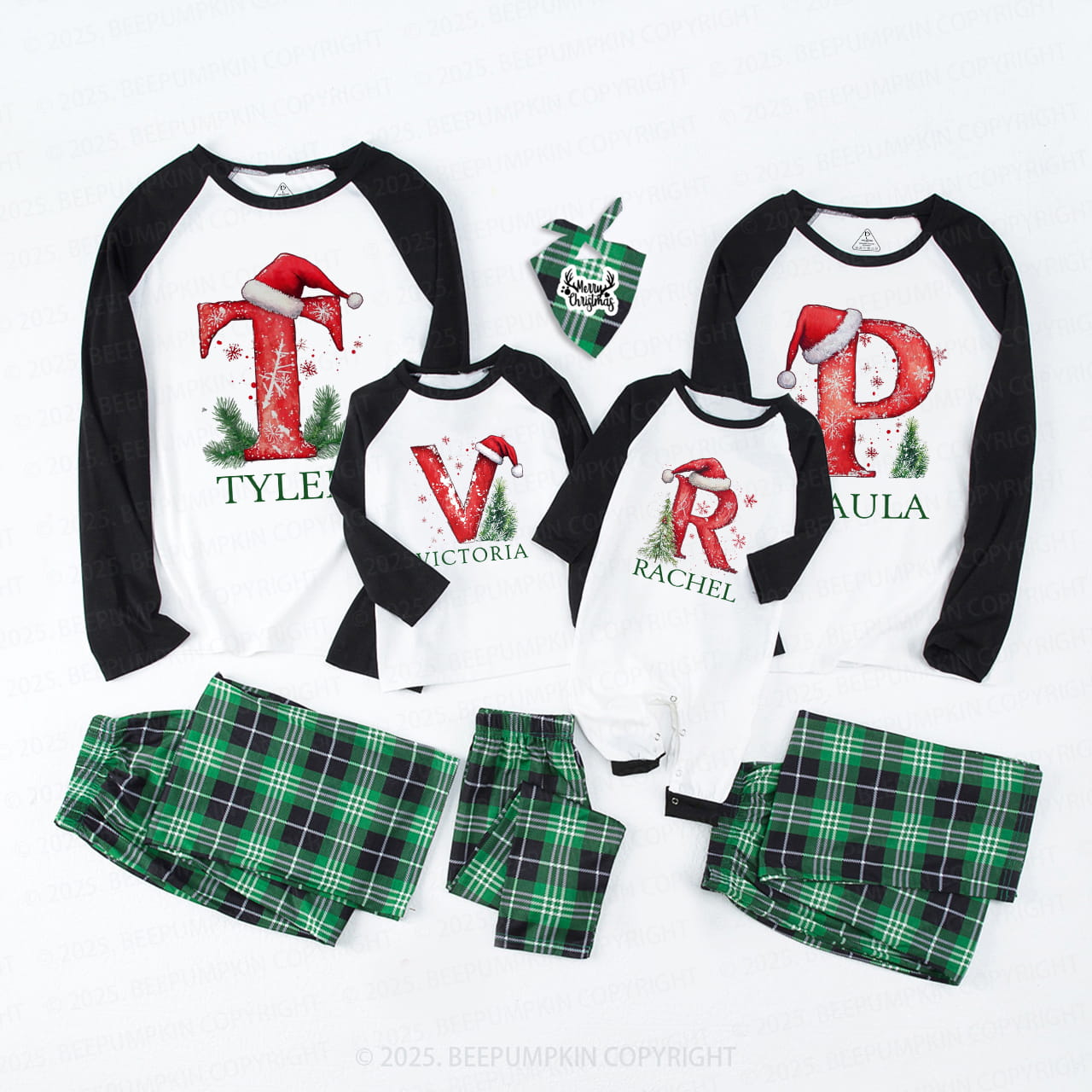 Personalized Winter Wonderland Letters Family Matching Pajamas