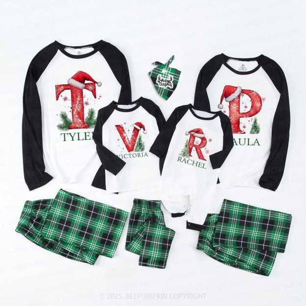Personalized Winter Wonderland Letters Family Matching Pajamas