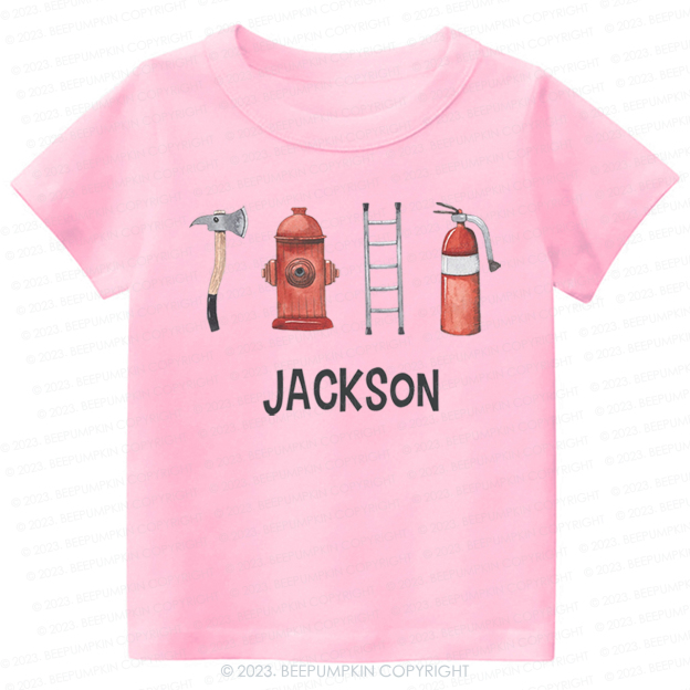 Personalized Firefighter Name -Toddler Tees