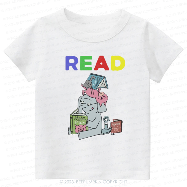 Reading With Friends Piggie Elephant Kids Shirt
