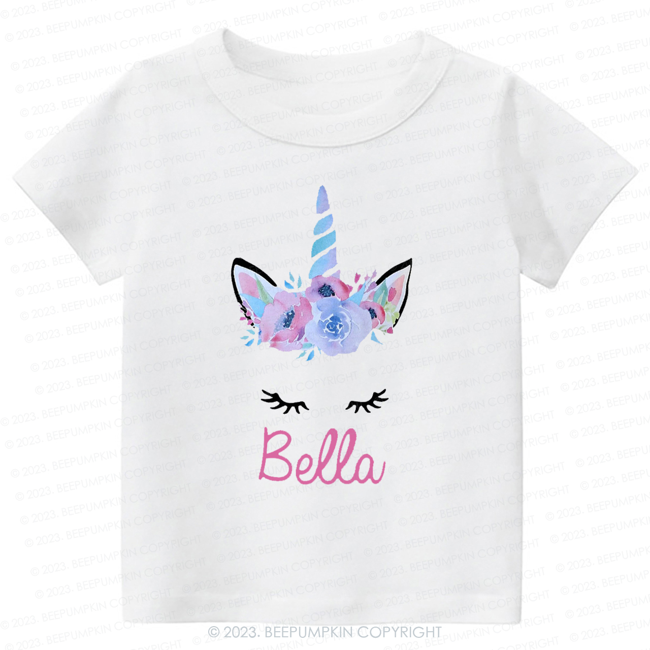  Personalized Unicorn Face Flutter Kids Shirt