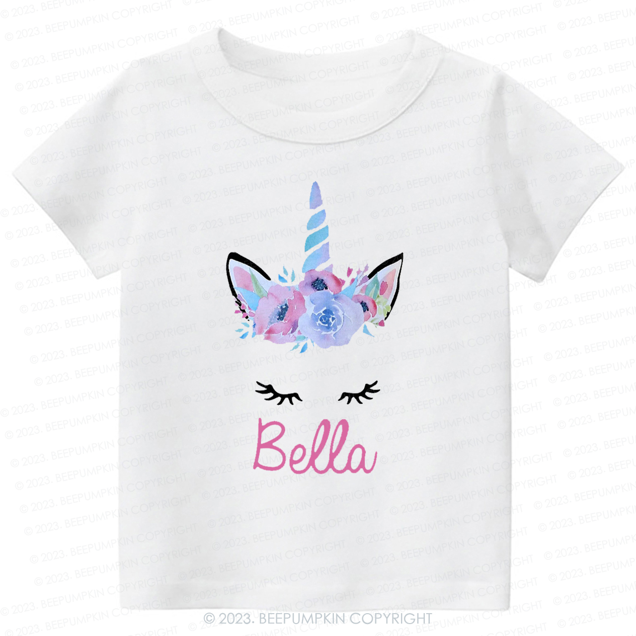  Personalized Unicorn Face Flutter Kids Shirt