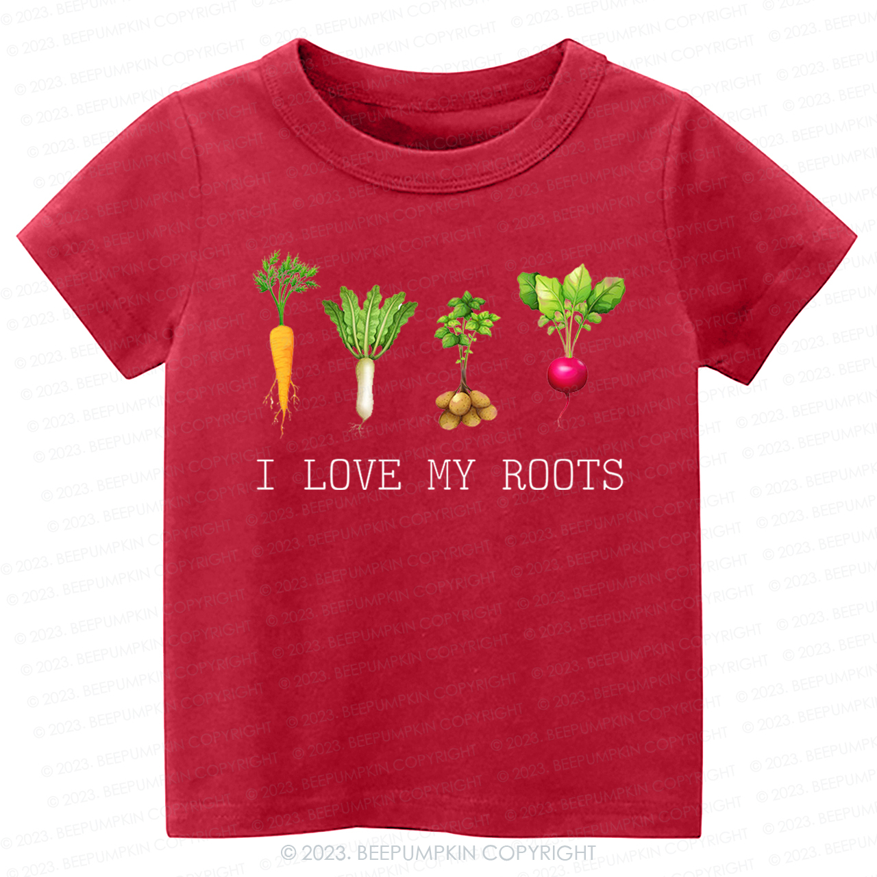 Vegetable I Love My Roots Kids Shirt