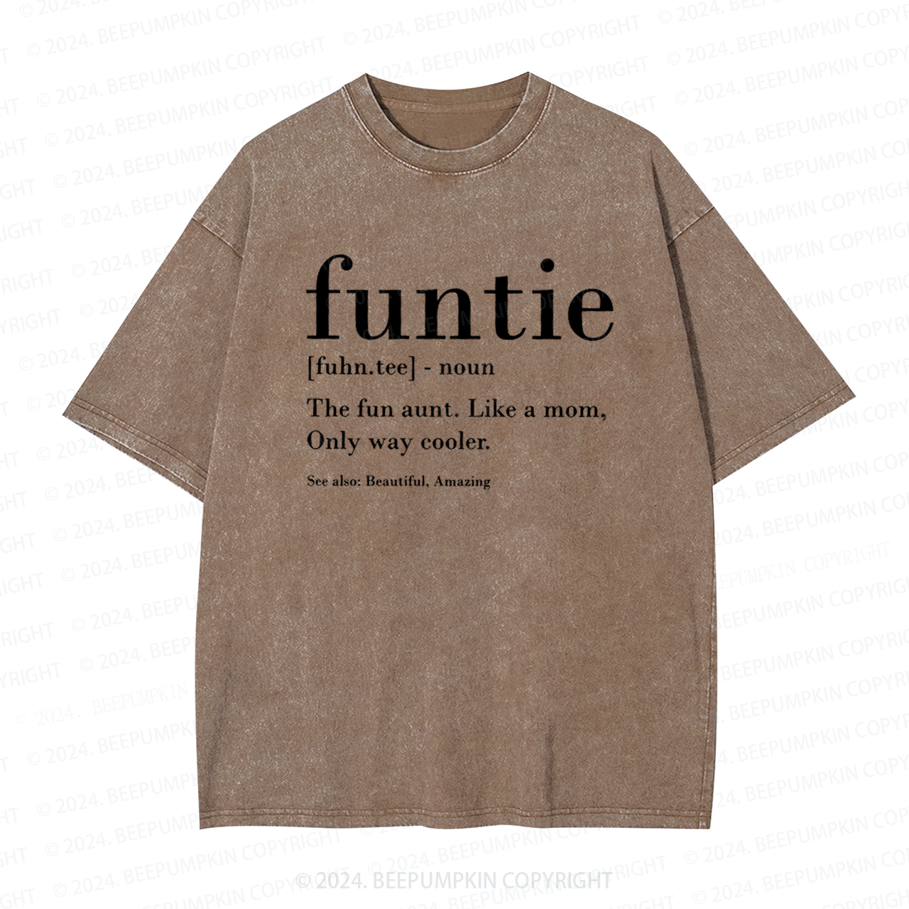Funtie Definition Aunt Washed Tees