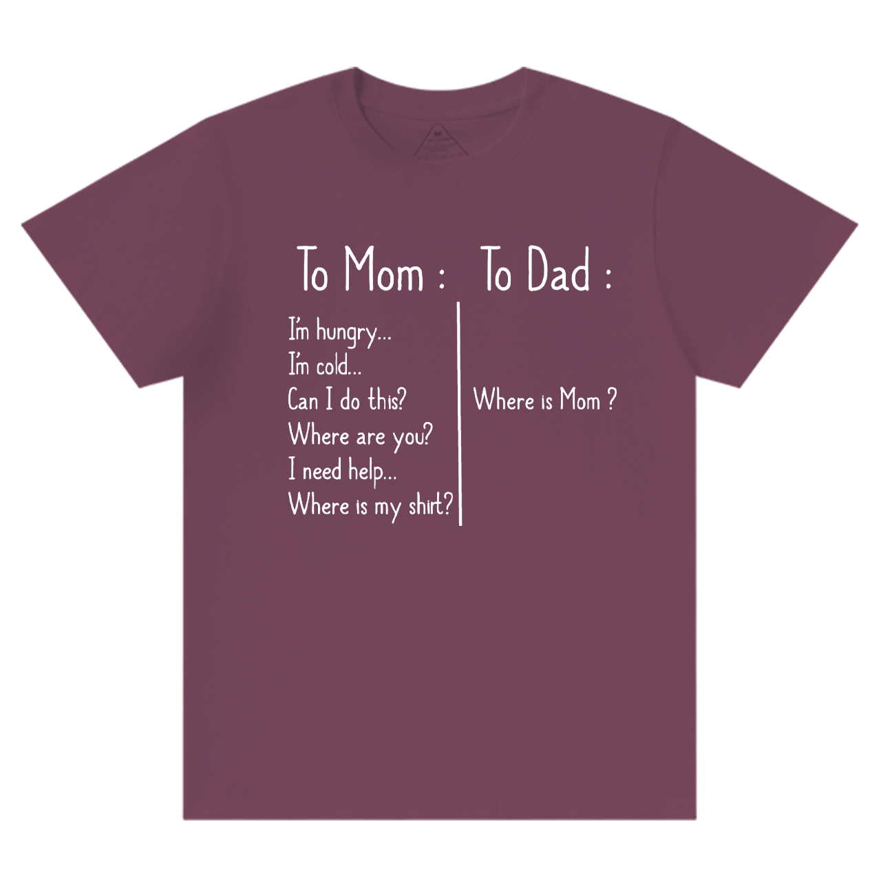 To Mom To Dad Mama T-Shirts