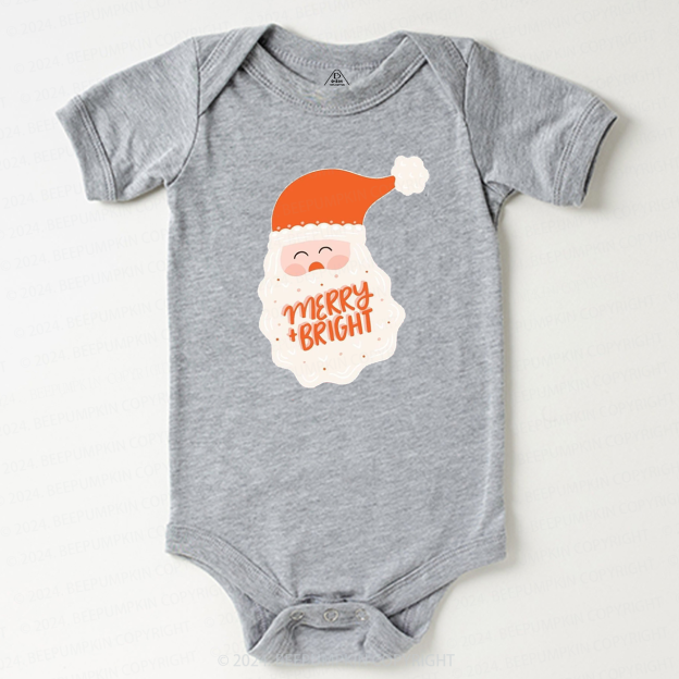 Merry & Bright Santa Christmas Baby Bodysuit