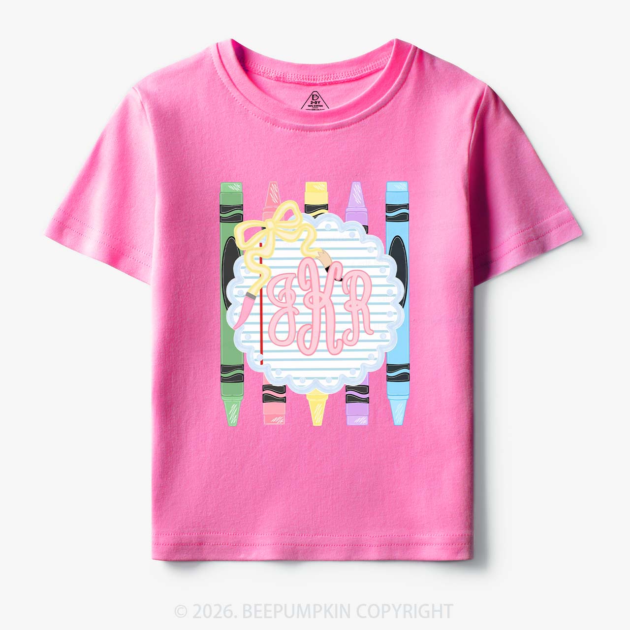 Personalized Monogram Name Pink Preppy Toddler&Kid's Tees