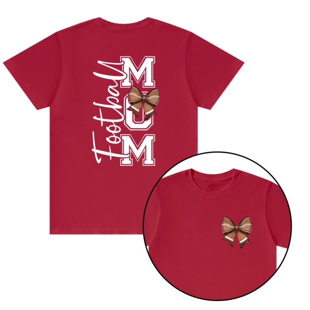Love, Bows & Football Mama T-Shirts Beepumpkin