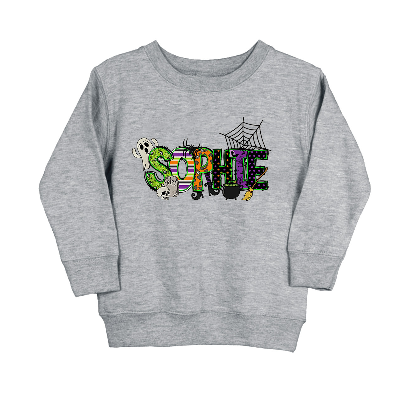  Personalized Halloween Alphabet Letters Kid's Name Sweatshirt Sale-Beepumpkin™