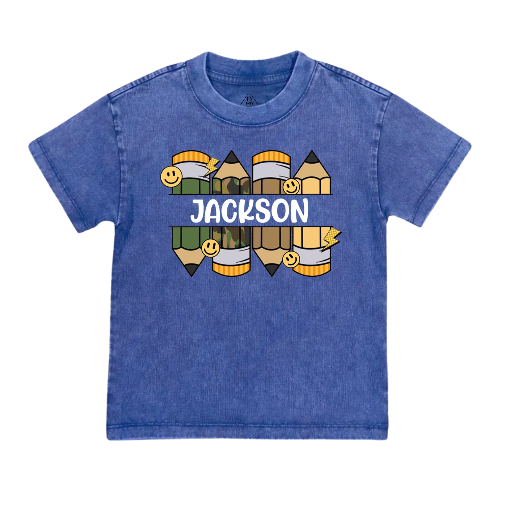 Personalized Pencil Kid Name Toddler&Kids Washed Tees