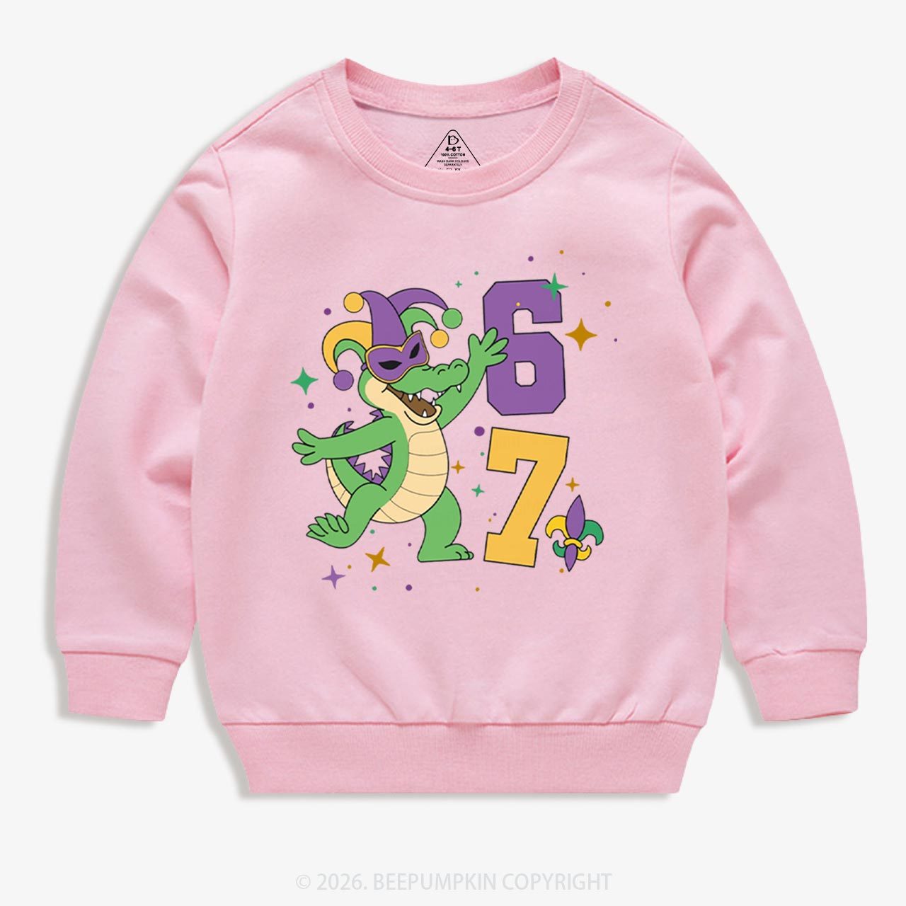 Mardi Gras Alligator 67 Kid's Sweatshirt