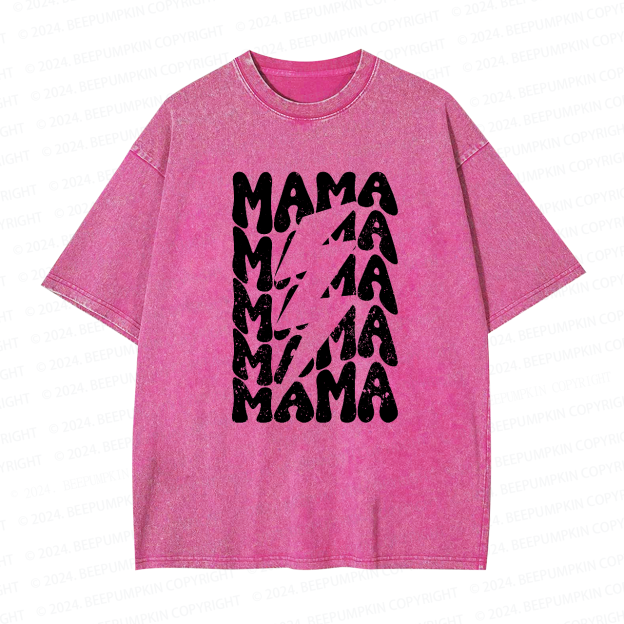 Mama Lightning Bolt Mama Washed Tees