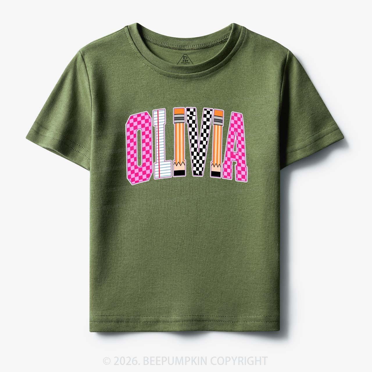 Personalized Name Retro School Preppy Toddler&Kid's Tees