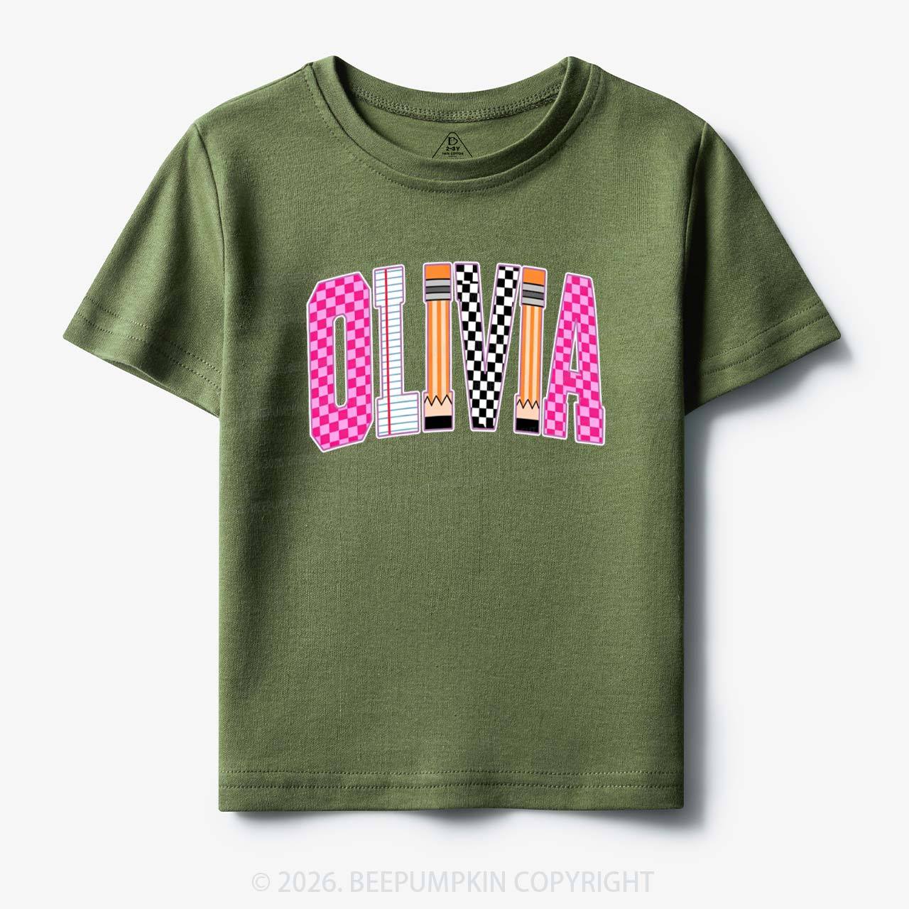 Personalized Name Retro School Preppy Toddler&Kid's Tees