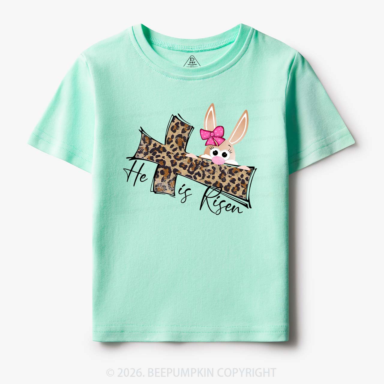 Faith Bunny & Leopard Cross Toddler&Kid's Tees