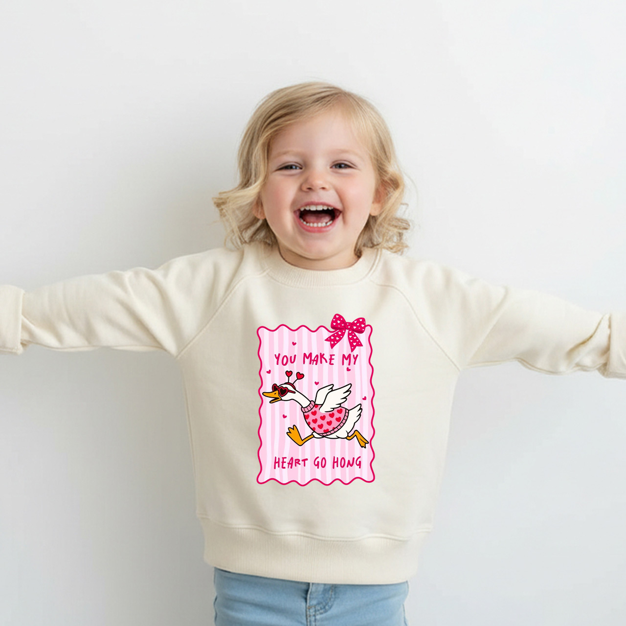 You Make My Heart Go Honk Valentine's Day Kid's Sweatshirt
