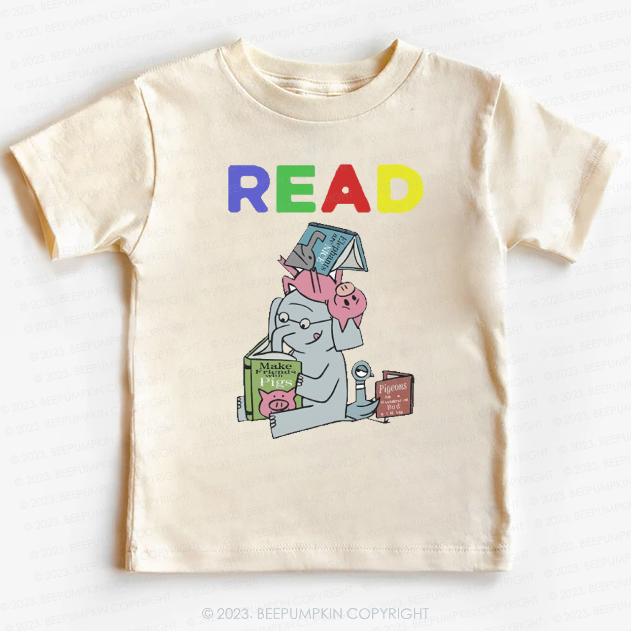 Reading With Friends Piggie Elephant Kids Shirt