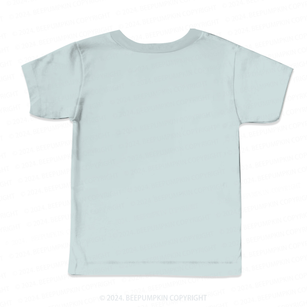 Grey Blue Solid Color All Over Print Kids Tees