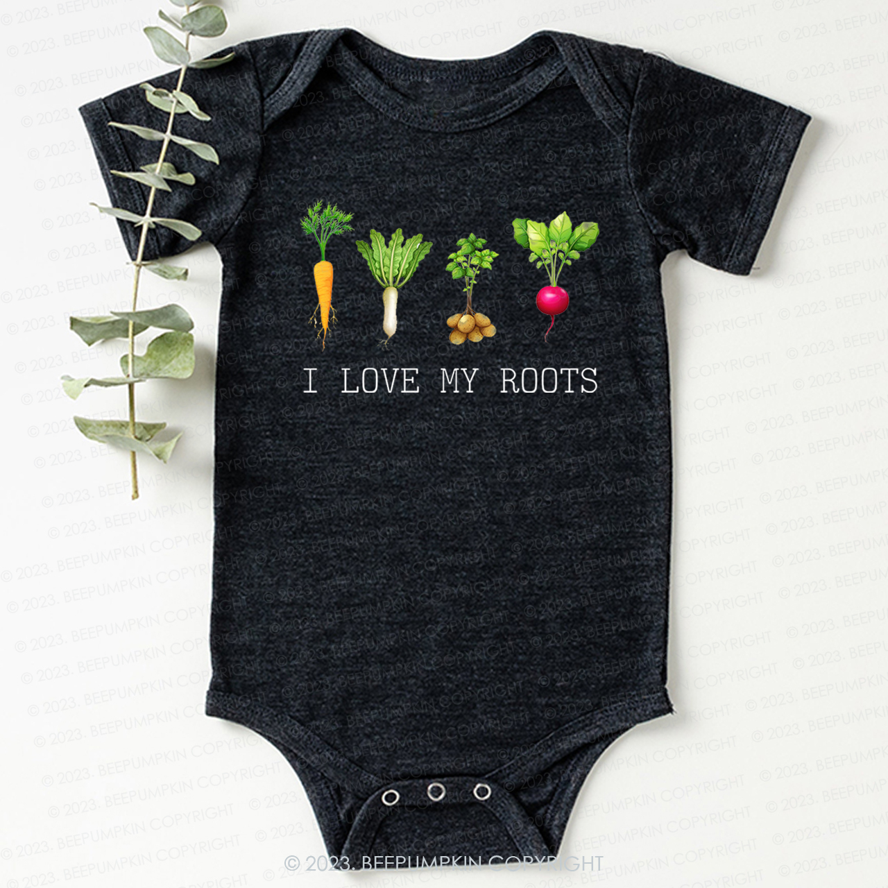 Vegetable I Love My Roots Bodysuit For Baby
