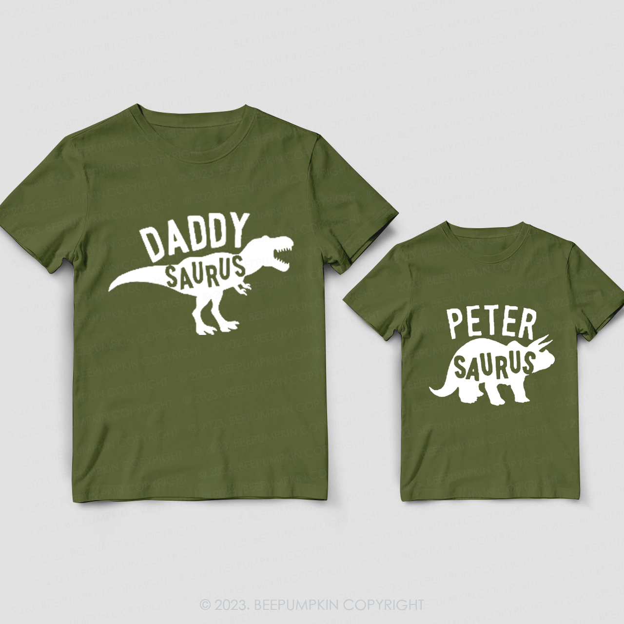 Cute Dinosaur Daddy And Me Matching Shirt