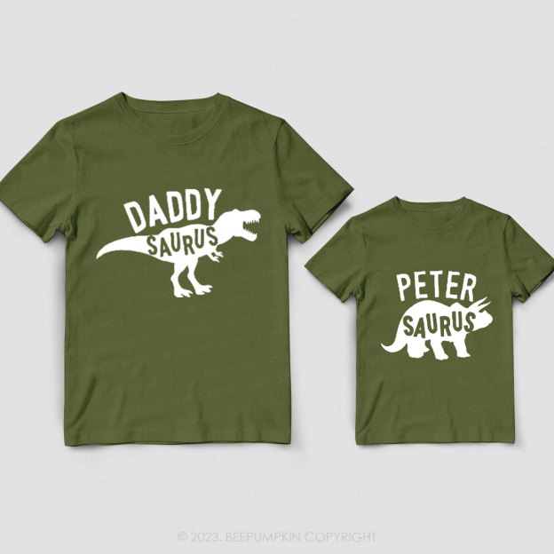 Cute Dinosaur Daddy And Me Matching Shirt