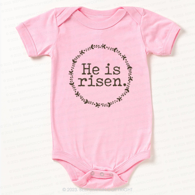 He Is Risen Faith Based Easter Bodysuit For Baby