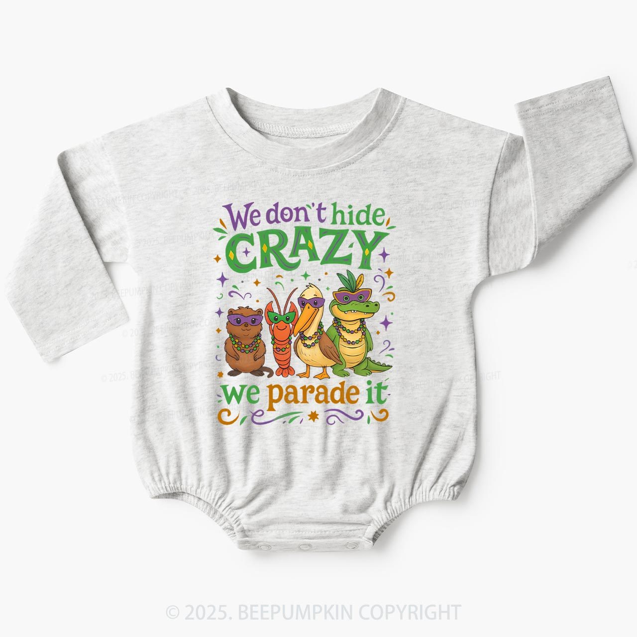 We Parade It Kids Mardi Gras Baby Bubble Romper Beepumpkin
