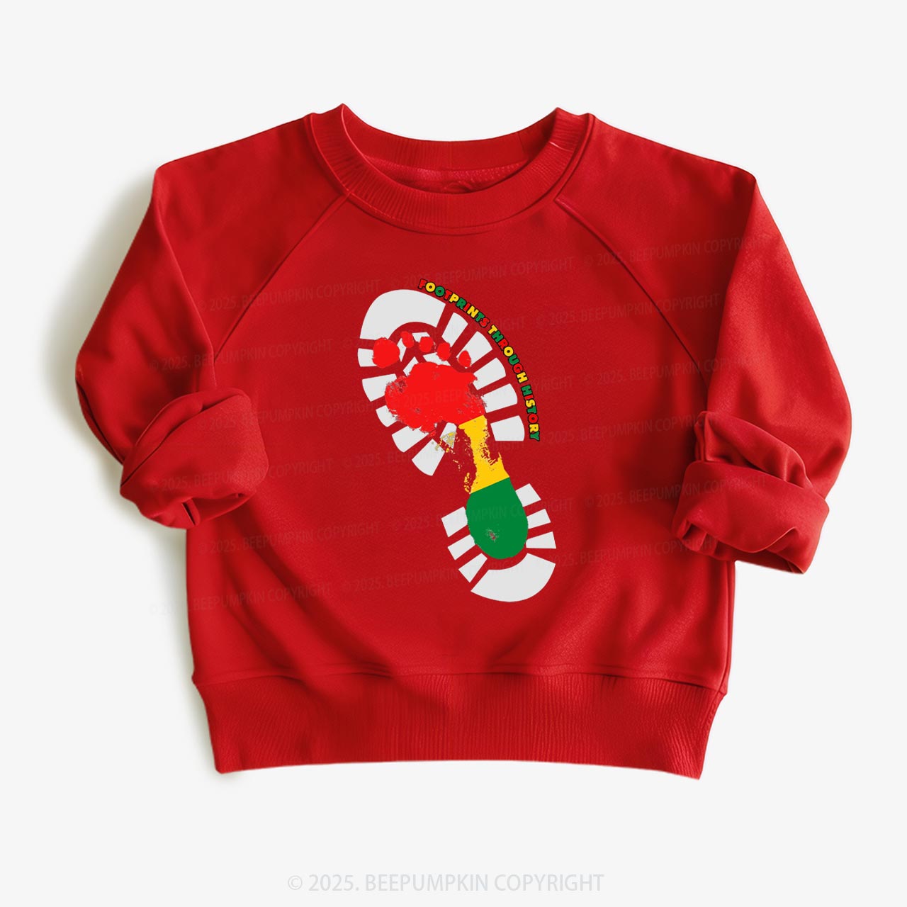 Black History Month Footprint Kid's Sweatshirt