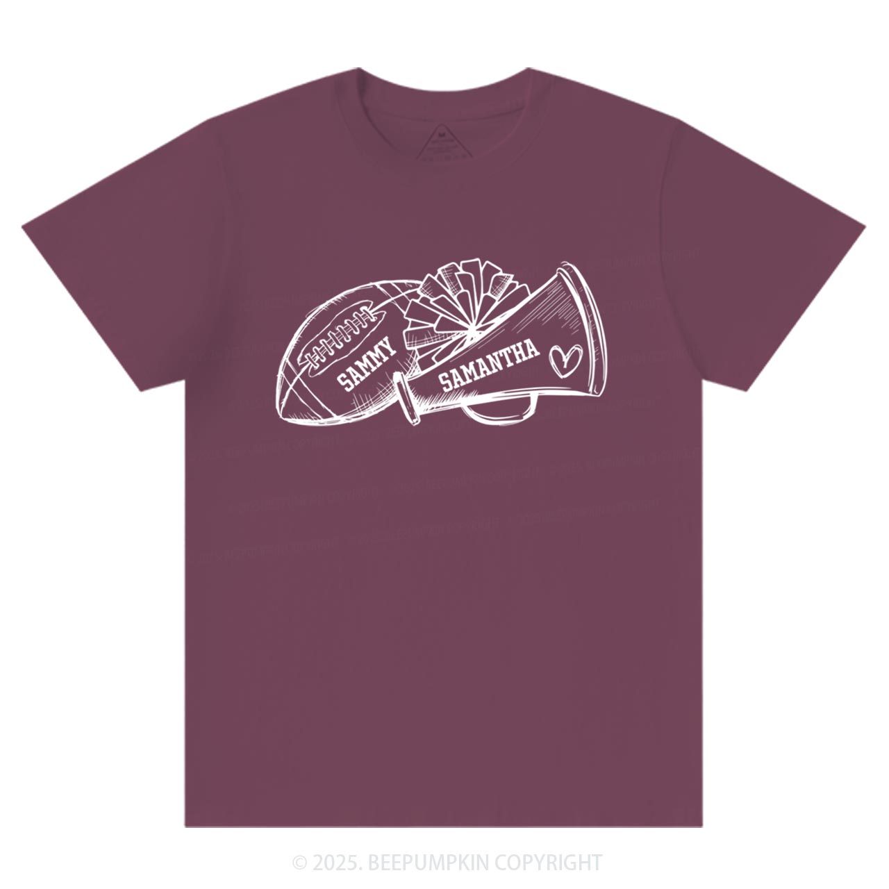 Personalized Football Cheer Mama T-Shirts Beepumpkin