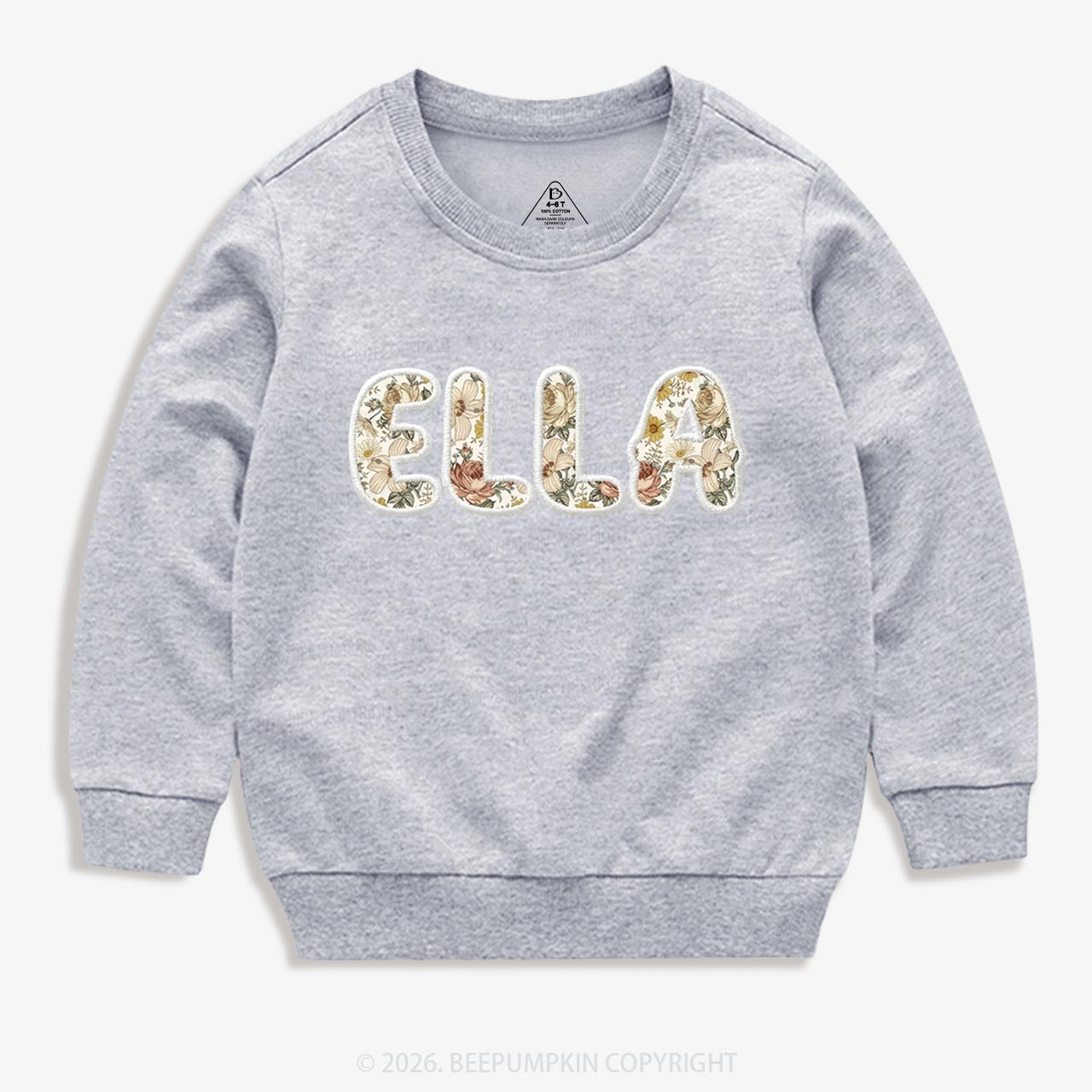Personalized Applique Wildflower Print  Toddler&Kid's Sweatshirt
