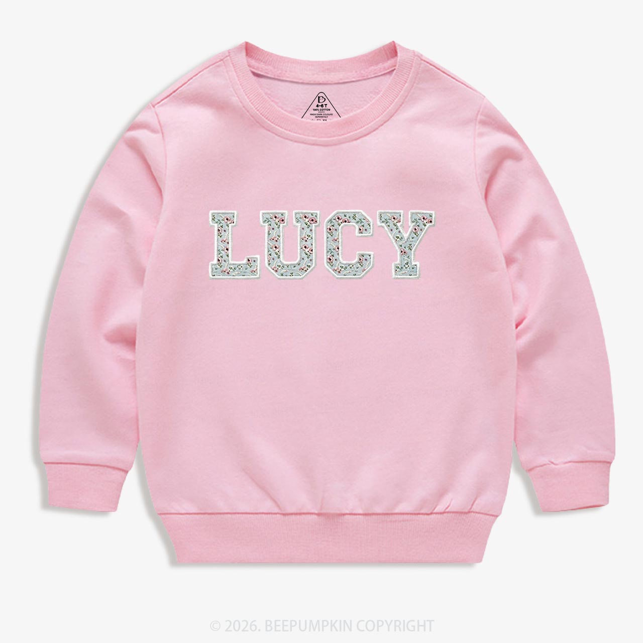 Personalized Vintage Blue Rose Applique Toddler&Kid's Sweatshirt