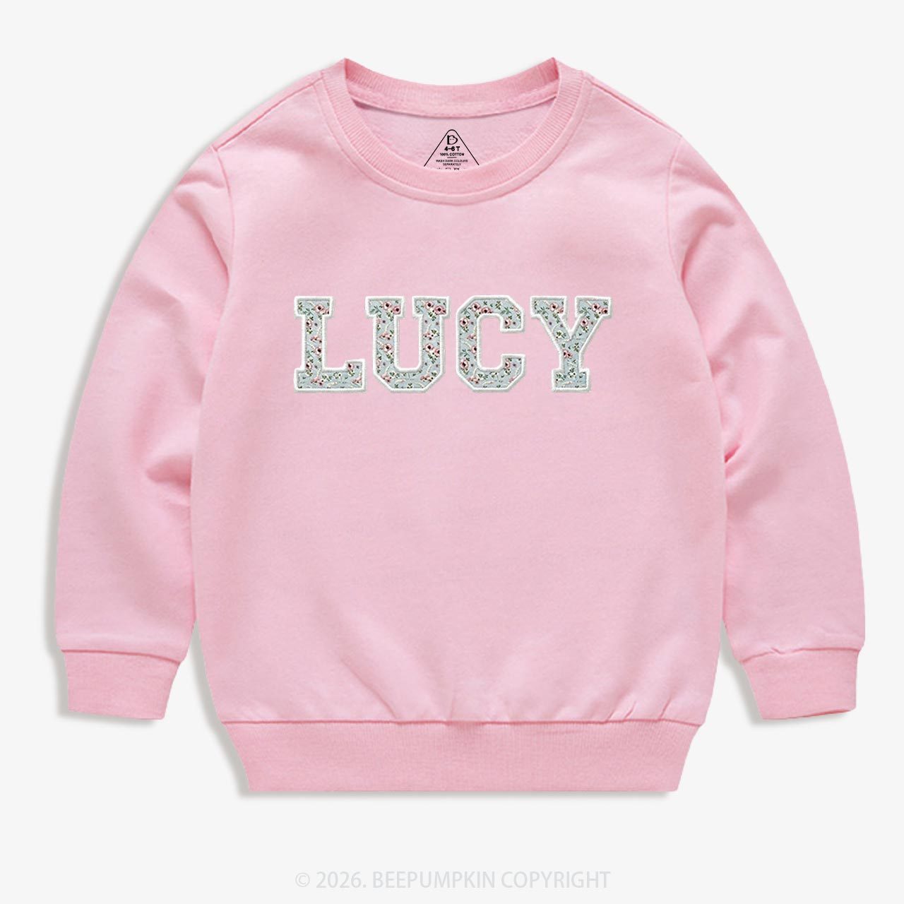 Personalized Vintage Blue Rose Applique Toddler&Kid's Sweatshirt