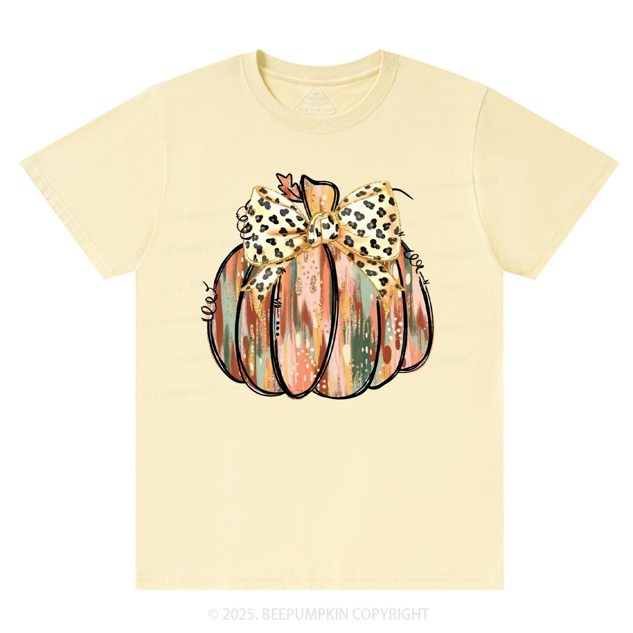 Colorful Coquette Gold Glitter Pumpkin T-Shirts Beepumpkin