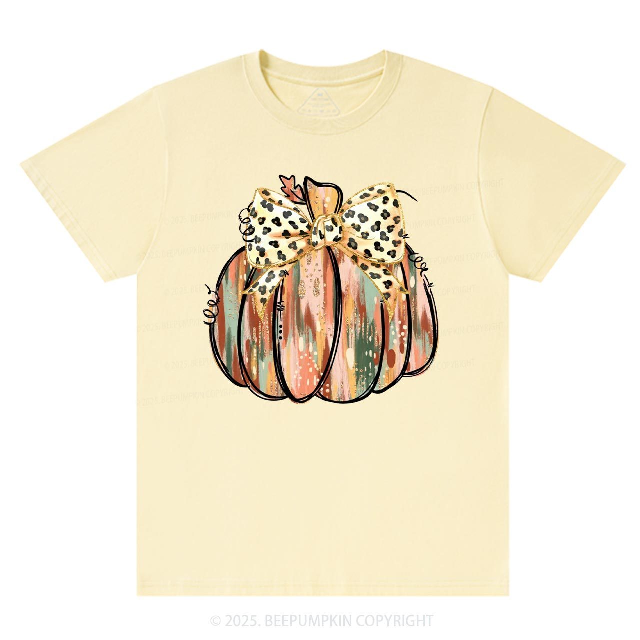 Colorful Coquette Gold Glitter Pumpkin T-Shirts Beepumpkin