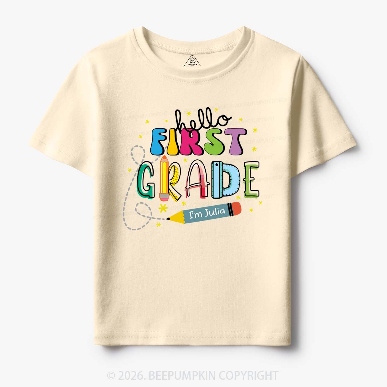 Hello First Grade I'm XXX Back To School Kids Shirt