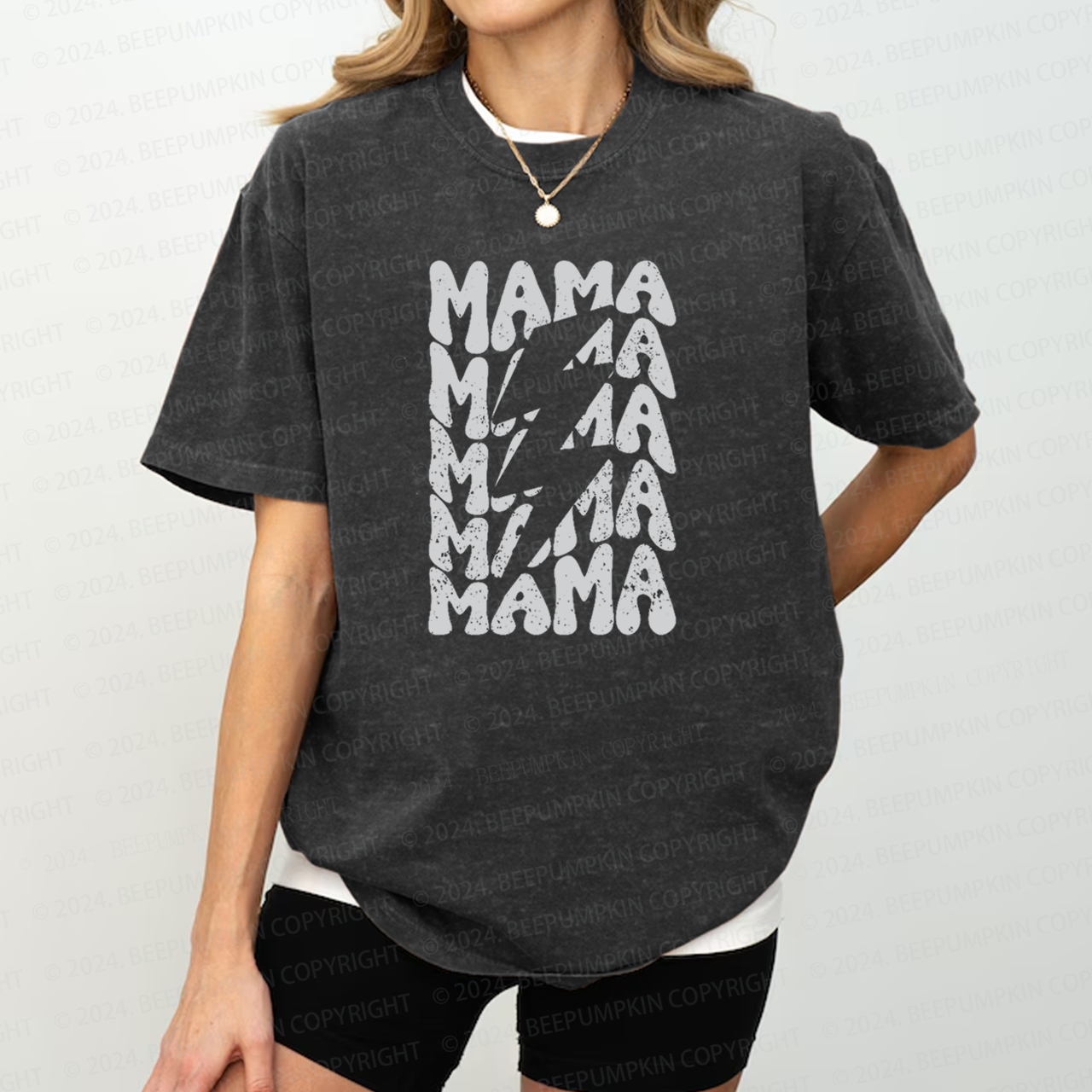 Mama Lightning Bolt Mama Washed Tees