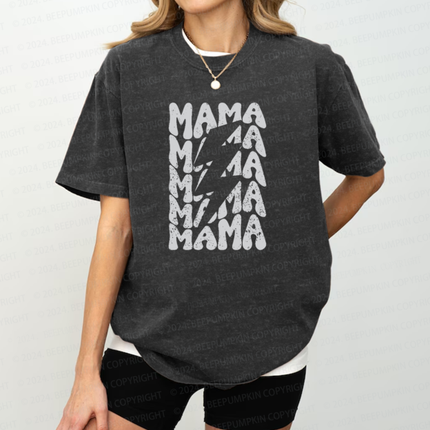 Mama Lightning Bolt Mama Washed Tees