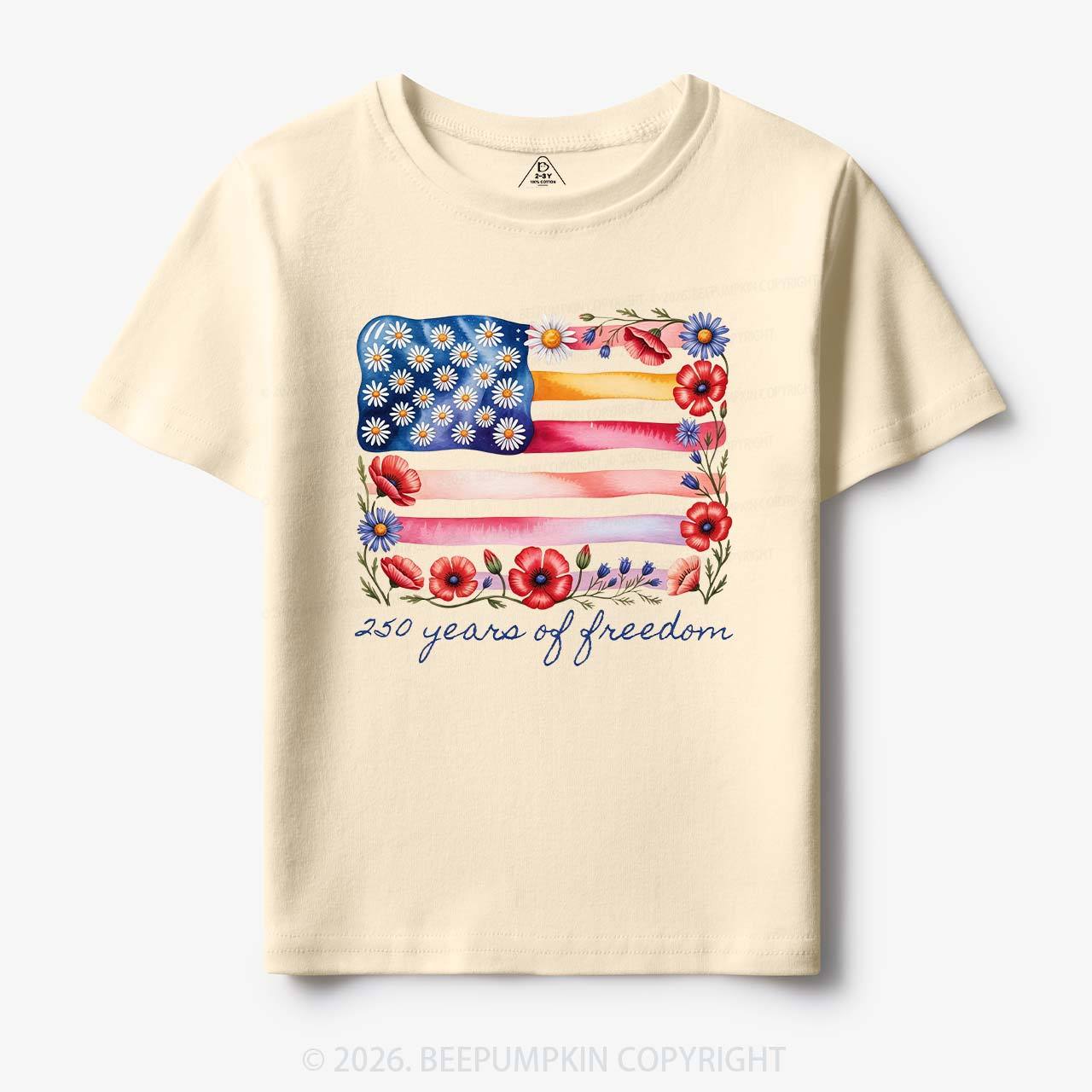250 Years of Freedom Patriotic Toddler&Kid's Tees