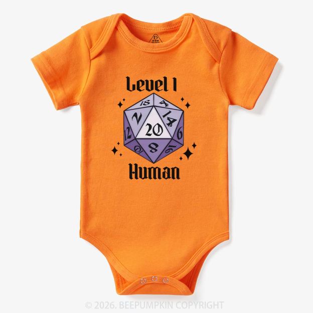 Level 1 Human Funny Gamer Bodysuit