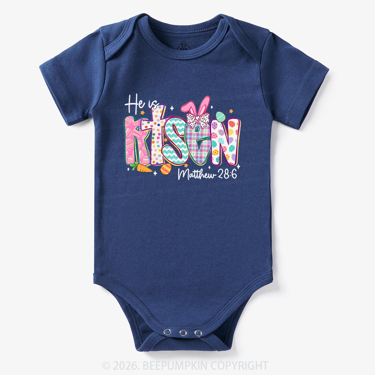 He Is Risen Christian Easter Bodysuit