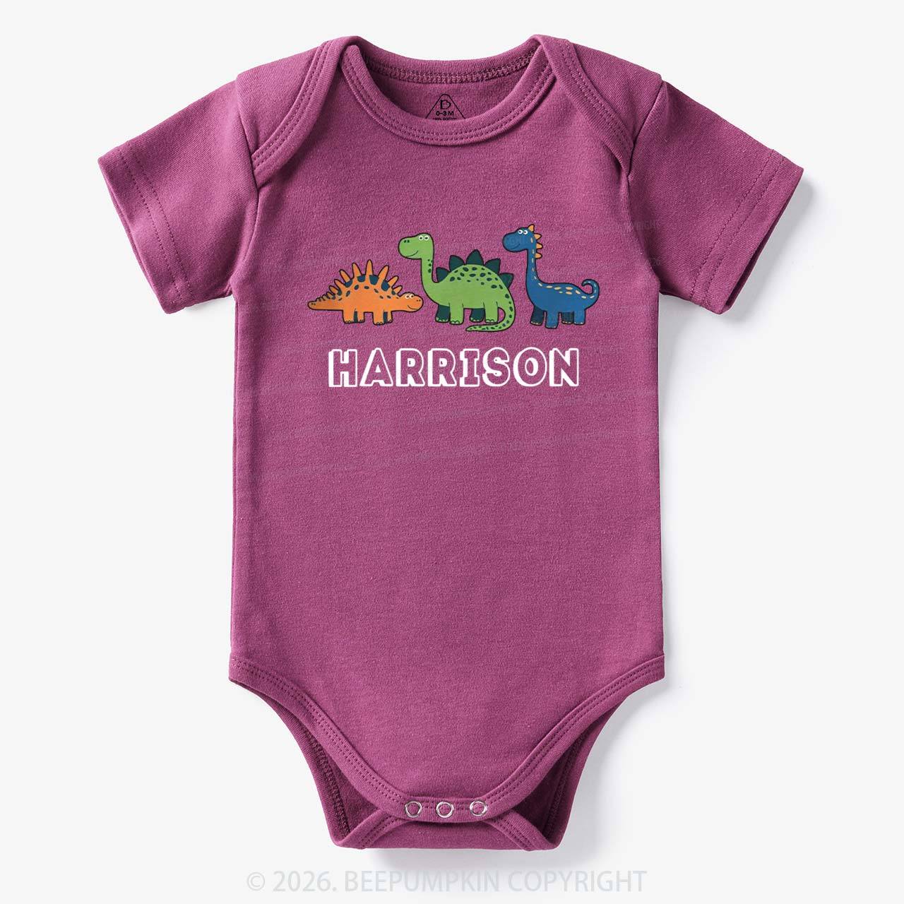 Personalized Cute Dinosaur Name Bodysuit