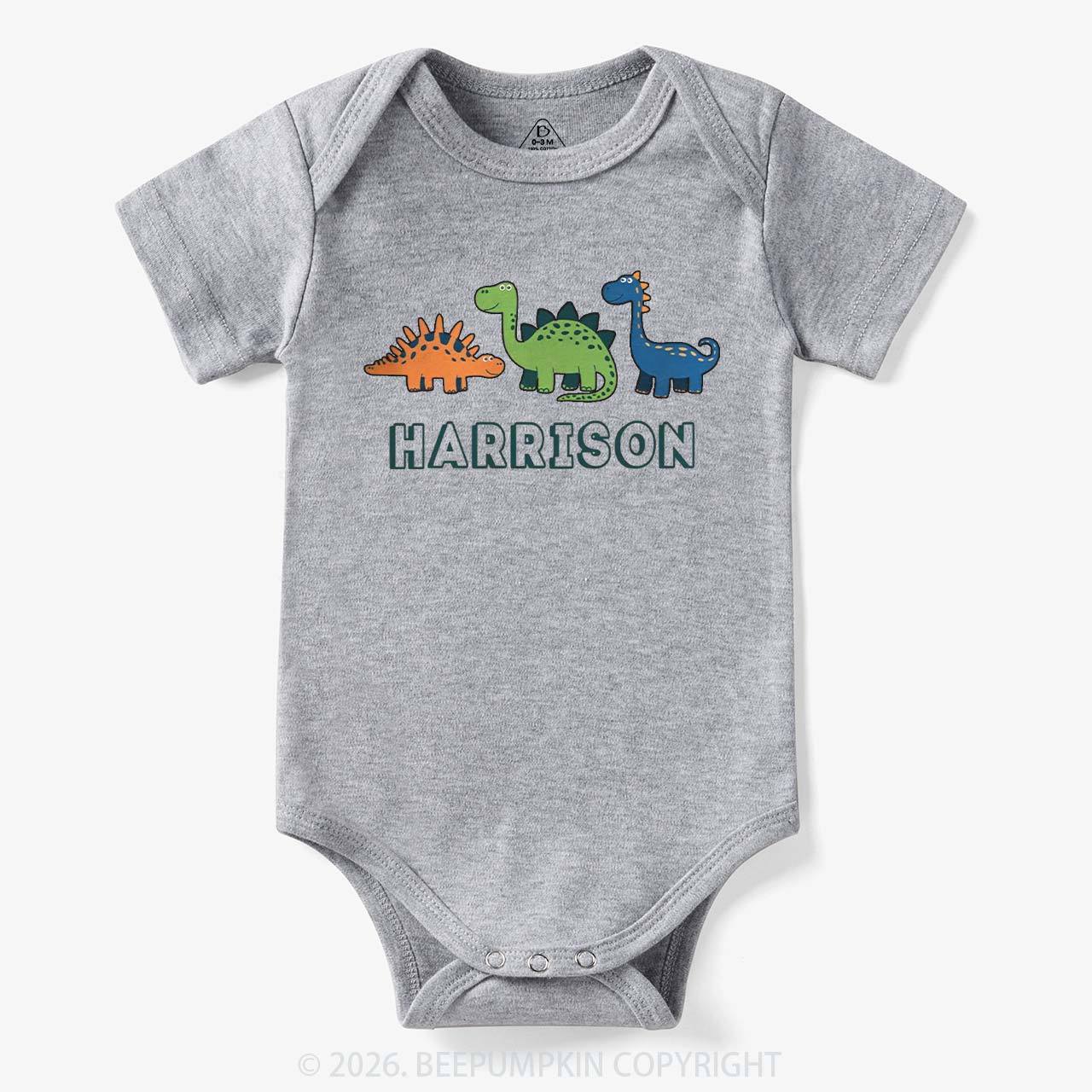 Personalized Cute Dinosaur Name Bodysuit