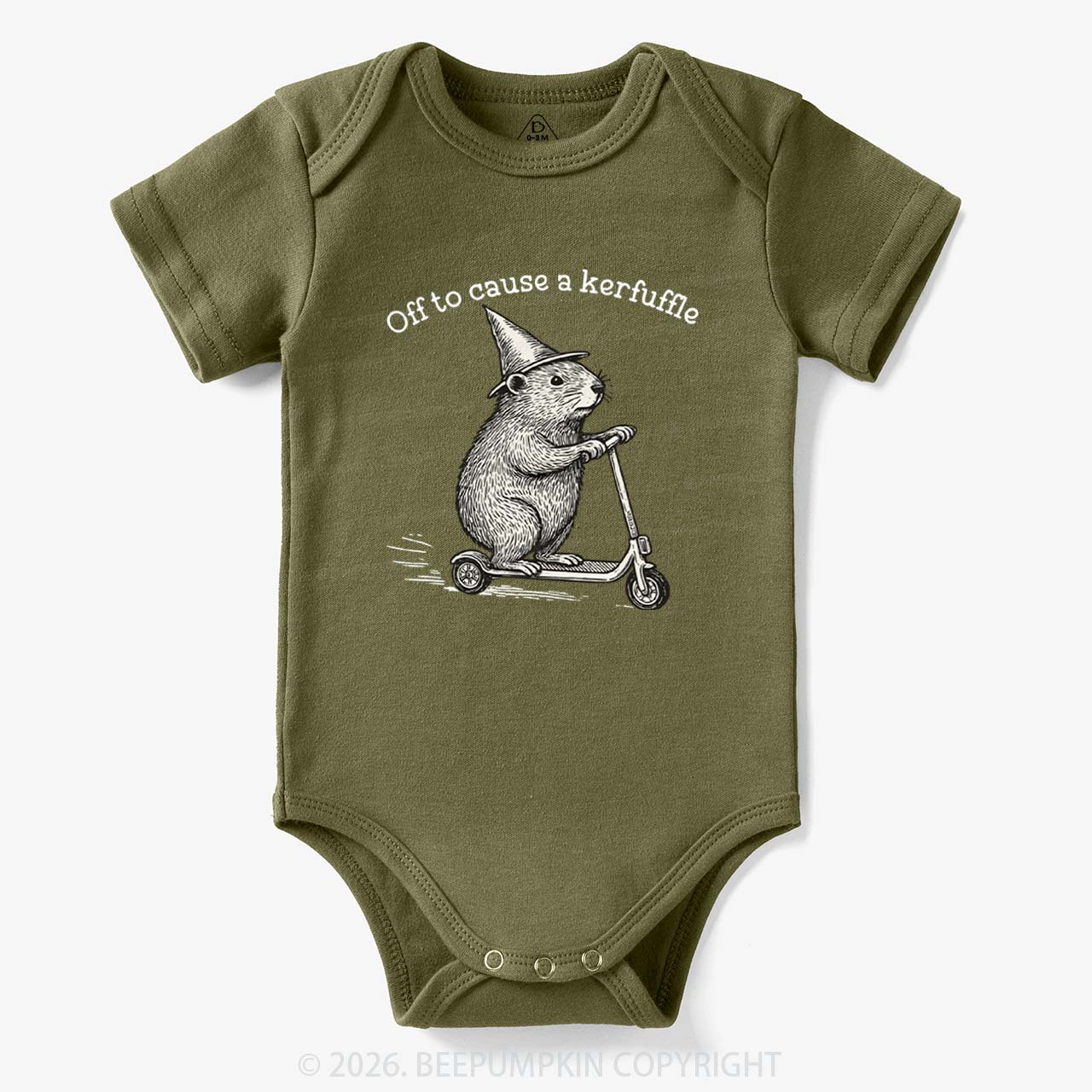 Off To Cause A Kerfuffle Groundhog Scooter Bodysuit