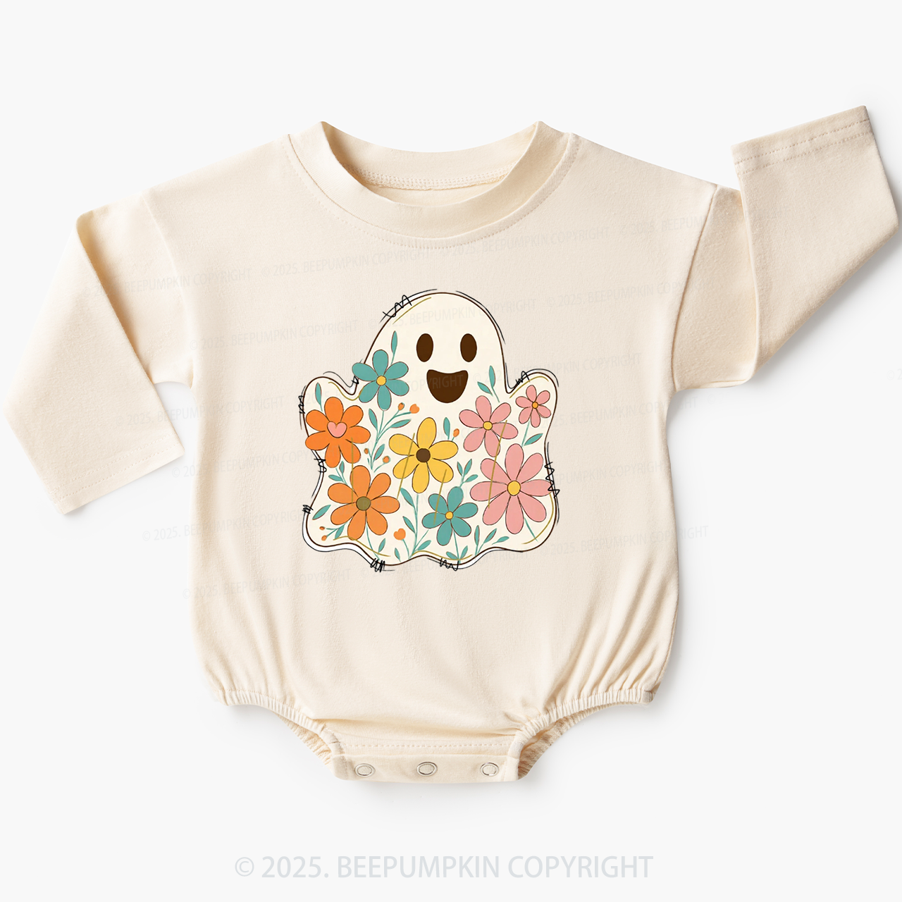 Spooky Floral Halloween Baby Bubble Romper Beepumpkin